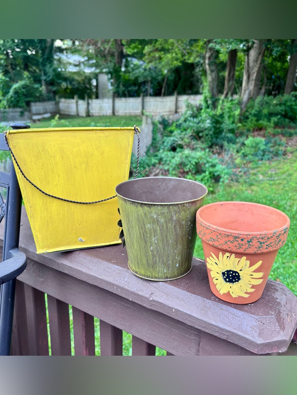 Sunflower Decorative Planter Set - Picture 2 of 5